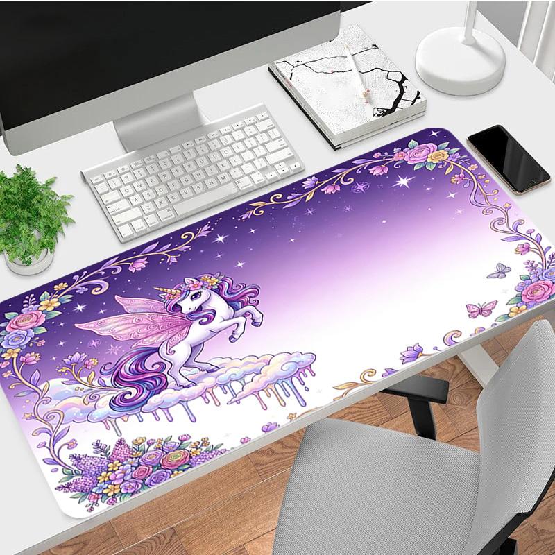 Unicorn Fantasy Xl Gaming Mouse Pad Nonslip Rubber Base Stitched Edge Waterproof Desk Mat For Pc Laptop Gamer Office Computer Accessories C92771