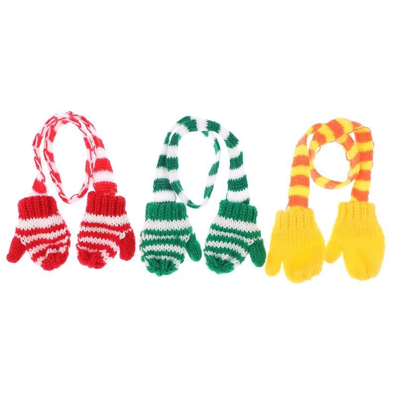 1/12 кукольный домик ручной работы мини вязаный шарф перчатки кукольный домик рождественские украшения одежда для кукол нарядные аксессуары