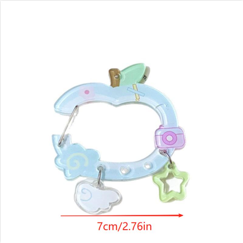 Милый кулон в форме яблока и звезды, облако, карабин, альпинистская пряжка, акриловый брелок, многофункциональное кольцо для ключей, крючок для подвешивания на сумку, подарок