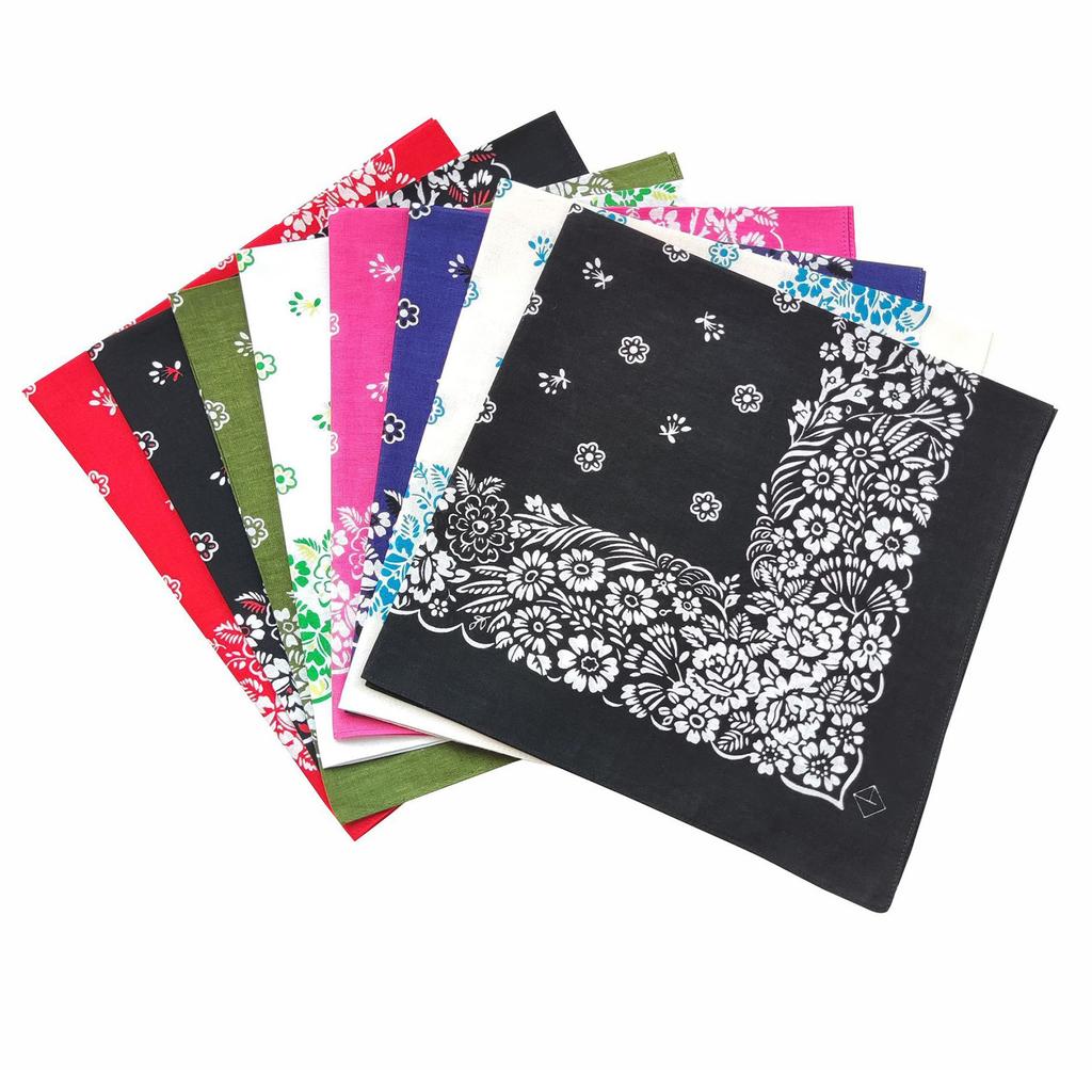 Банданы с цветочным узором для взрослой моды, квадратный платок, мотоциклетный головной платок, головная повязка для уличных танцев, спортивные банданы