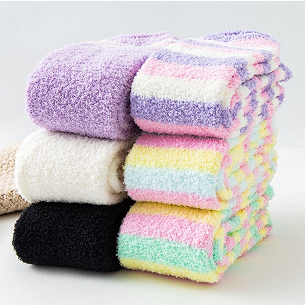 Длинные носки выше колена Коралловый бархат Теплые чулки Пушистые женские носки до колена Зима