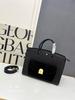 2025 New Authentic Leather Handbag Women's Commuter High-end Shoulder Bag Contrasting Color Design Lock-up Tote With Box