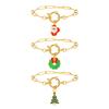 New Christmas Series Charm Bracelet for Women, Stainless Steel Square Chain Bubble Buckle Bracelet, Holiday Party Jewelry Gift