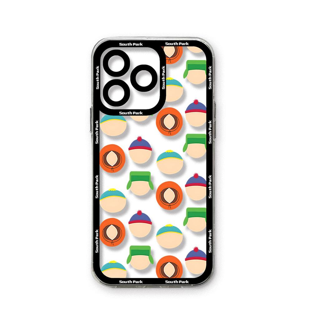 Забавный чехол для телефона South Park для iPhone 17 Air 16 e 15 14 13 12 11 Pro Max Plus Mini SE, прозрачный, из мягкого ТПУ.