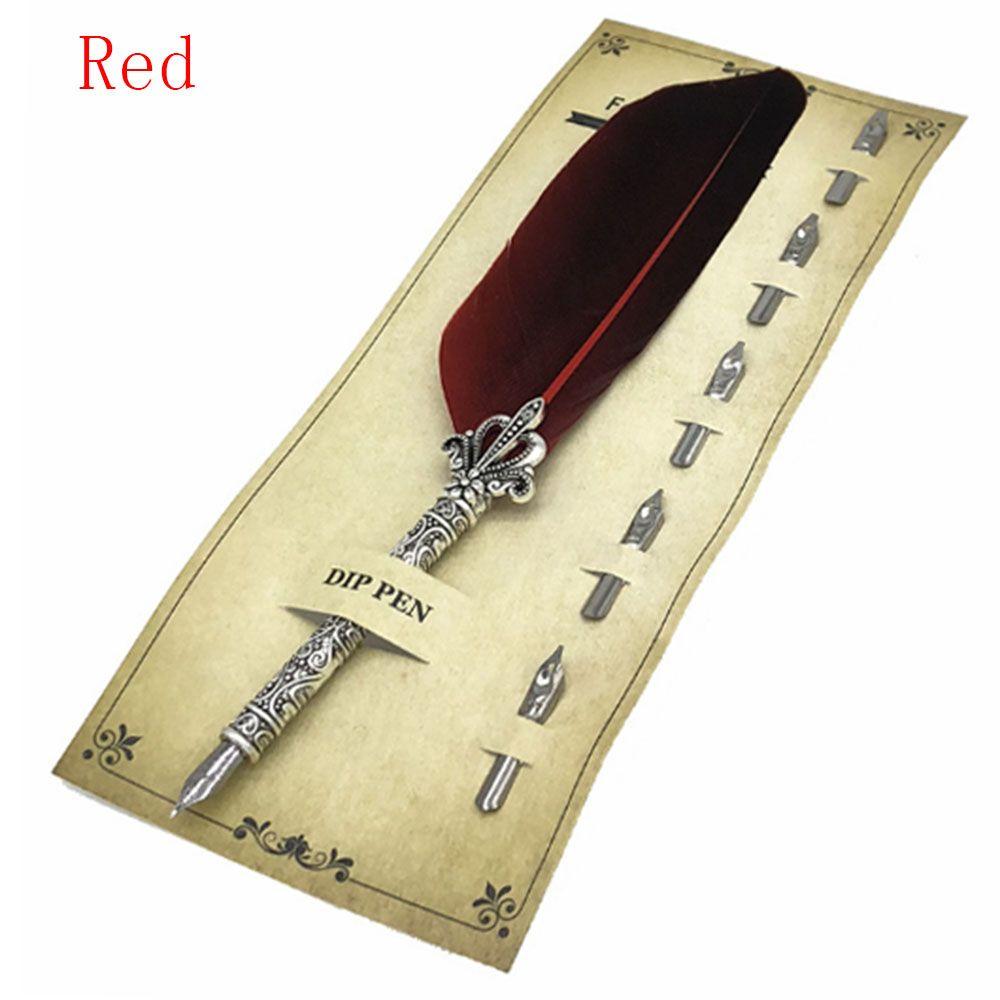 European Gift Box Calligraphy  Scuba Dive Writing English Calligraphy Feather Pen Vintage Quill