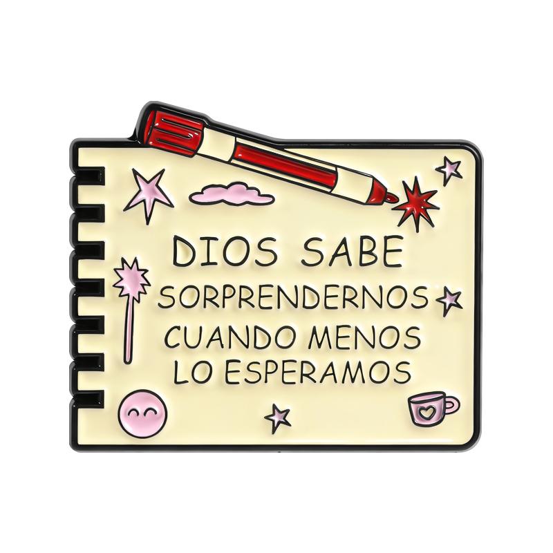 Spanish Quotes Series Enamel Pins JW.ORG Bible Verse Octagon Stop Sign Motivational Phrase Brooches Lapel Badge Jewelry Gifts