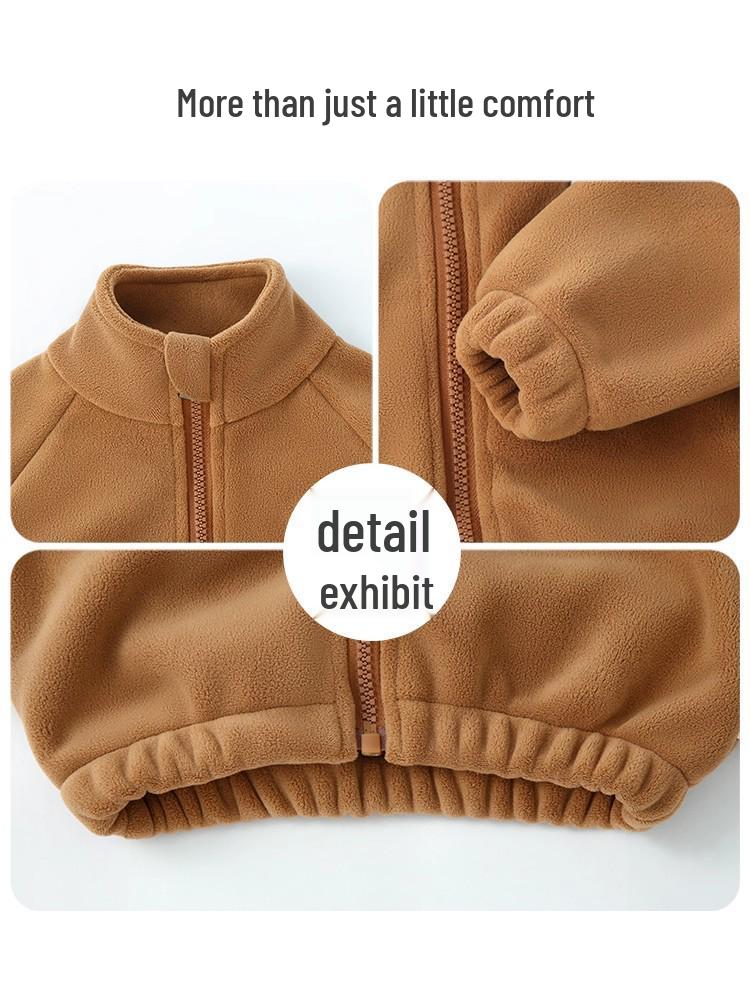 Детская флисовая куртка Jingqi – Уютная весенне-осенняя одежда для мальчиков и девочек