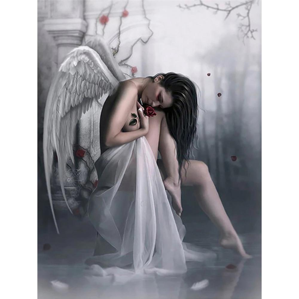 5D DIY Алмазная картина Вышивка крестиком Ангел Алмазная вышивка Портрет Мозаика Картина Rhinestone House Decor
