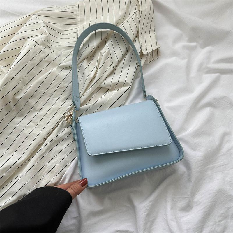 Chic Black White Blue Khaki Small Square Bag 2023 Summer New Fashion Women's Shoulder Bag