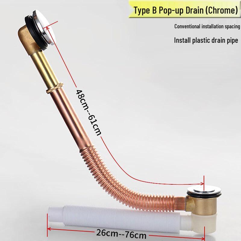 TLXT Bathtub Drain with Copper Pipe
