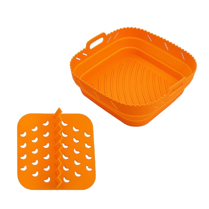 Air Fryers Silicone Basket Plate Square Reusable Air Fryers Cooking Accessories