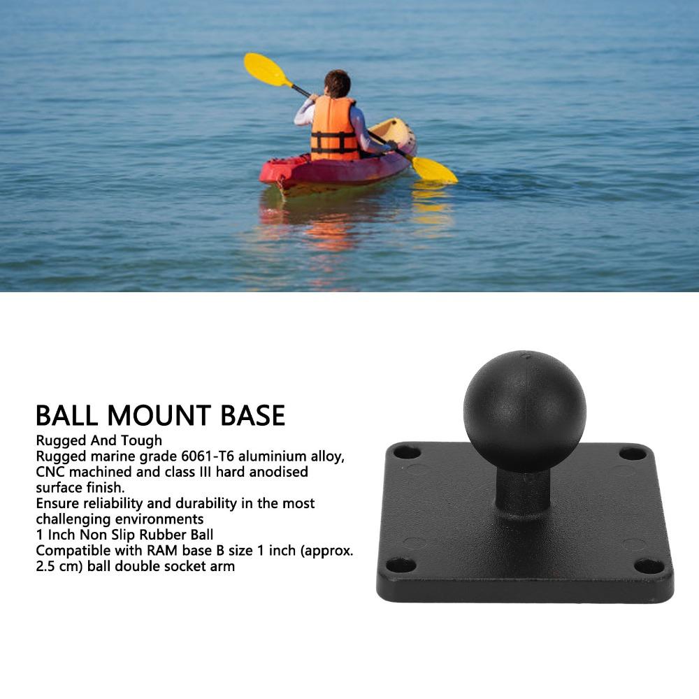 1 Inch Ball Mount Base Aluminum Alloy AMPS Square Plate Ball Mount Adapter Plate for Kayaks