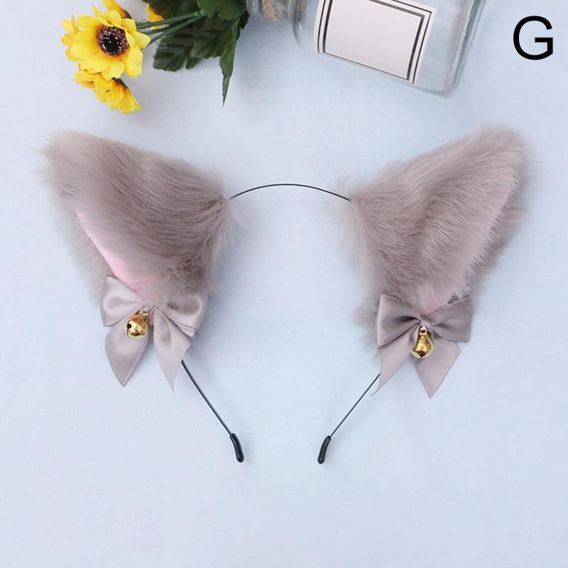 Милый кот, лисий мех, обручи для волос, ночная вечеринка, клуб, косплей, повязка на голову, меховые повязки на голову, зажимы-колокольчики, аксессуары для волос для девочек, повязка для волос с ушками