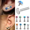 1PC Opal Stud Earrings Stainless Steel Small Ear Bone Nail Piercing Inner Thread Lip Screw