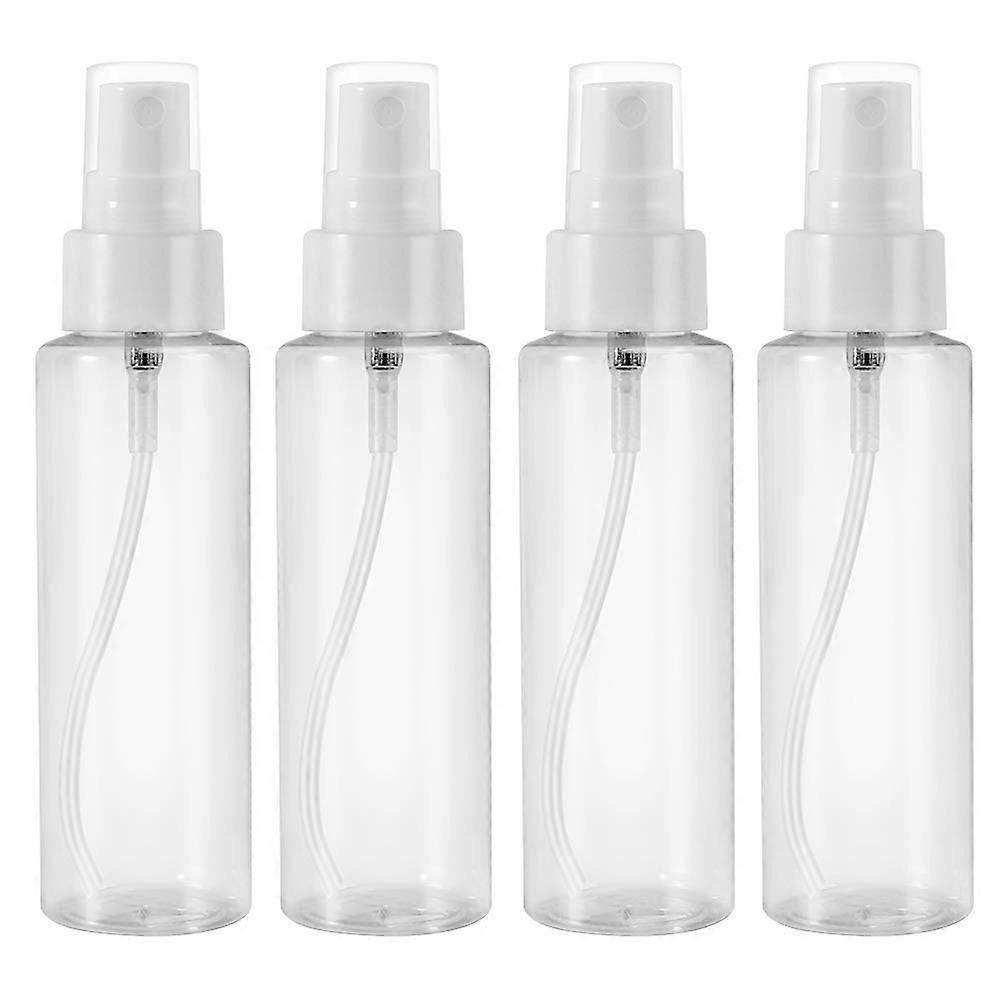 4 Pack 100 ML Clear Plastic Spray Bottles with Fine Mist Sprayer.Refillable & Reusable Bottles for Essential Oils