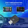2 In 1 Wireless Carplay Adapter Smart Mini BOX Plug and Play Bluetooth 5.0 WiFi Fast Connect Plug and Play for OEM Wired CarPlay