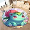 3D HD Bulbasaur Cartoon Round Carpet Kids Living Room Rug Camping Picnic Mats Flannel Anti-Slip Rug Yoga Mat Next Day Shipping