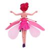 Flying Fairy Princess Doll Luminous Gesture Sensing USB Rechargeable Sky Dancers Flying Dolls for Girls Pink