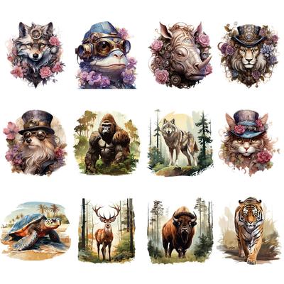 Утюговые нашивки с лесными животными для одежды, термоклеевые наклейки, новый дизайн, аксессуары «сделай сам», принт на футболке, шляпе, термонакладки