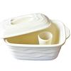 Sento Senga White Mini Square Pickle Bowl with Drainer, Made In Japan, Refrigerator Safe