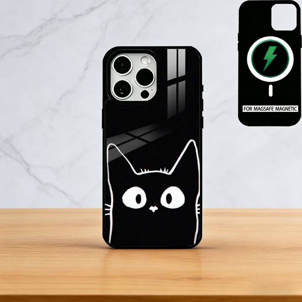 Чехол для телефона с кошками для iPhone 17, 16, 15, 14, 13, 12, 11 Plus, Pro, магнитный, для беспроводной зарядки Magsafe