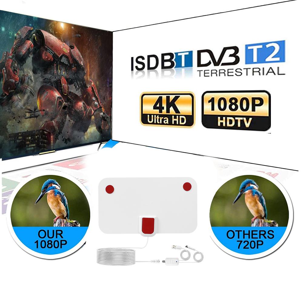 HD 8K 4K Indoor Digital TV Antenna 25DB HDTV Antena DVB-T DVB-T2 Cable TV Antena UHF VHF DTV Antennas Aerial Wholesale