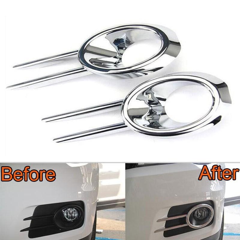 Chrome Front + Rear Fog Light Cover For VW Tiguan 2010-2012