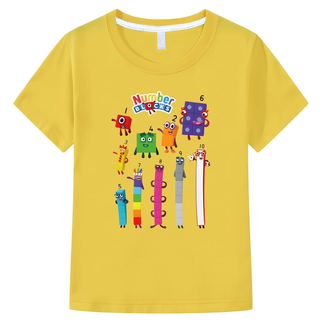 Развивающие мягкие цифровые блоки Цифровые блоки Детская футболка для отдыха Хлопковые футболки для мальчиков Топы с короткими рукавами для девочек y2k детская одежда футболка для детей