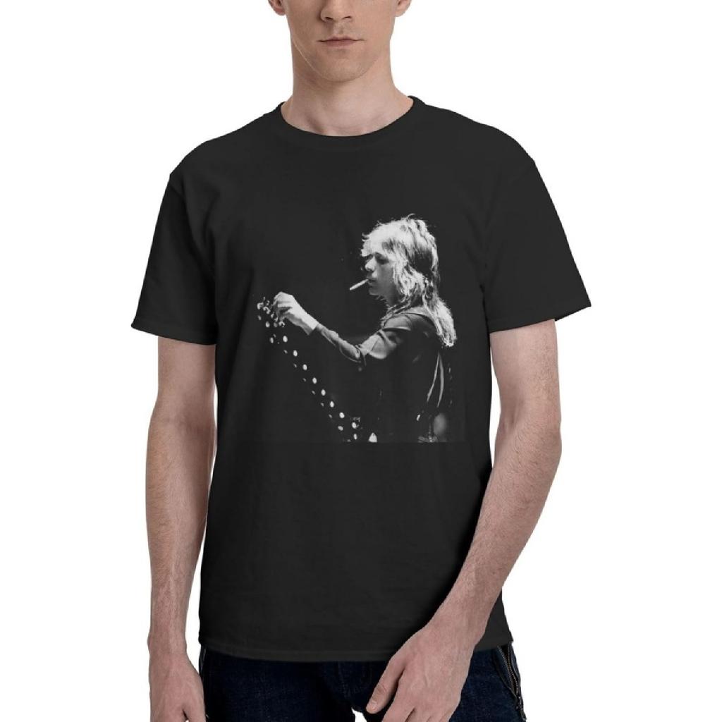 Мужская футболка с коротким рукавом Randy Singer Rhoads Модная с круглым вырезом Графическая футболка Черная 707049574