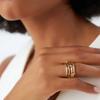 European and American copper zircon stacked plain ring ring, high-end personality ring, light luxury hand jewelry, women's fashion