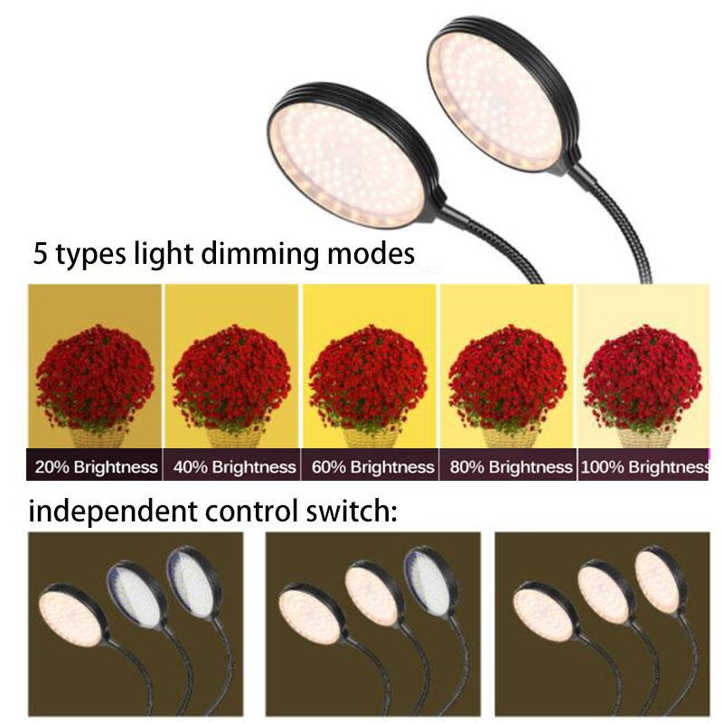 DC 5 В USB таймер светодиодный светильник для выращивания растений светло-желтый свет фитолампы для выращивания растений и цветов настольные клипсы фитолампы для внутренней теплицы