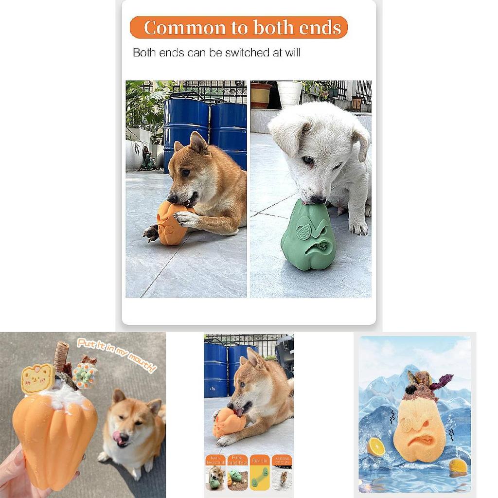 Прочная силиконовая игрушка-кормушка для домашних животных, дизайн "Тыква-пират", для собак и кошек, устойчивая к укусам