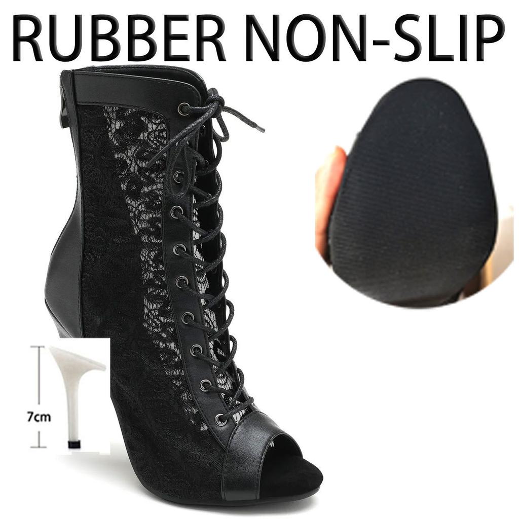 Women High Quality Thin High Heels Comfort Lace-up Boot Stilettos Jazz Dance Female Shoes Street Sexy Booties