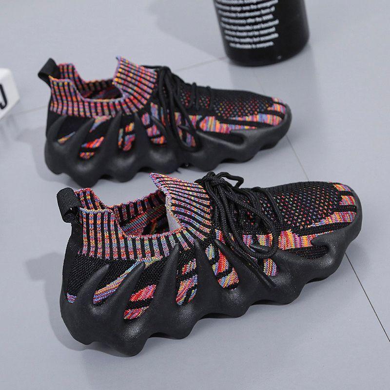 Autumn and Winter New Octopus Sock Shoes Women's Breathable Mesh Surface Flying Woven Surface Volcanic Women's Shoes Running Shoes for Women