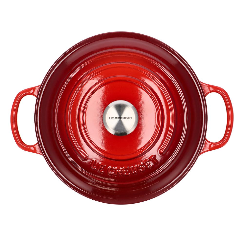 Le Creuset SIGNATURE Signature Cocotte ronde 22см Cocotte ronde Вишневый горшок Новая жизнь [Le Creuset] Двуручный [Предмет]