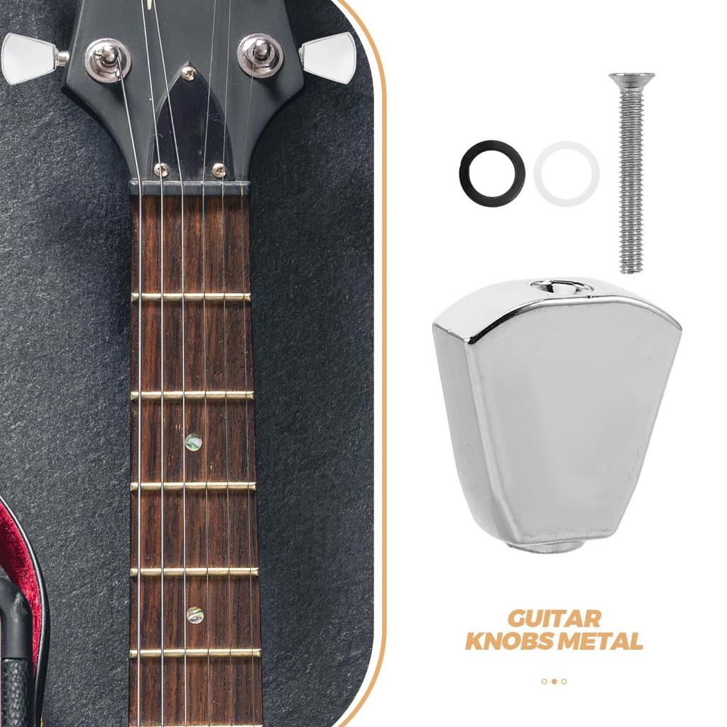 ERINGOGO Metal Guitar Set of for Electric and Folk Durable Replacement Silver Knobs, 6, Guitars, Parts,