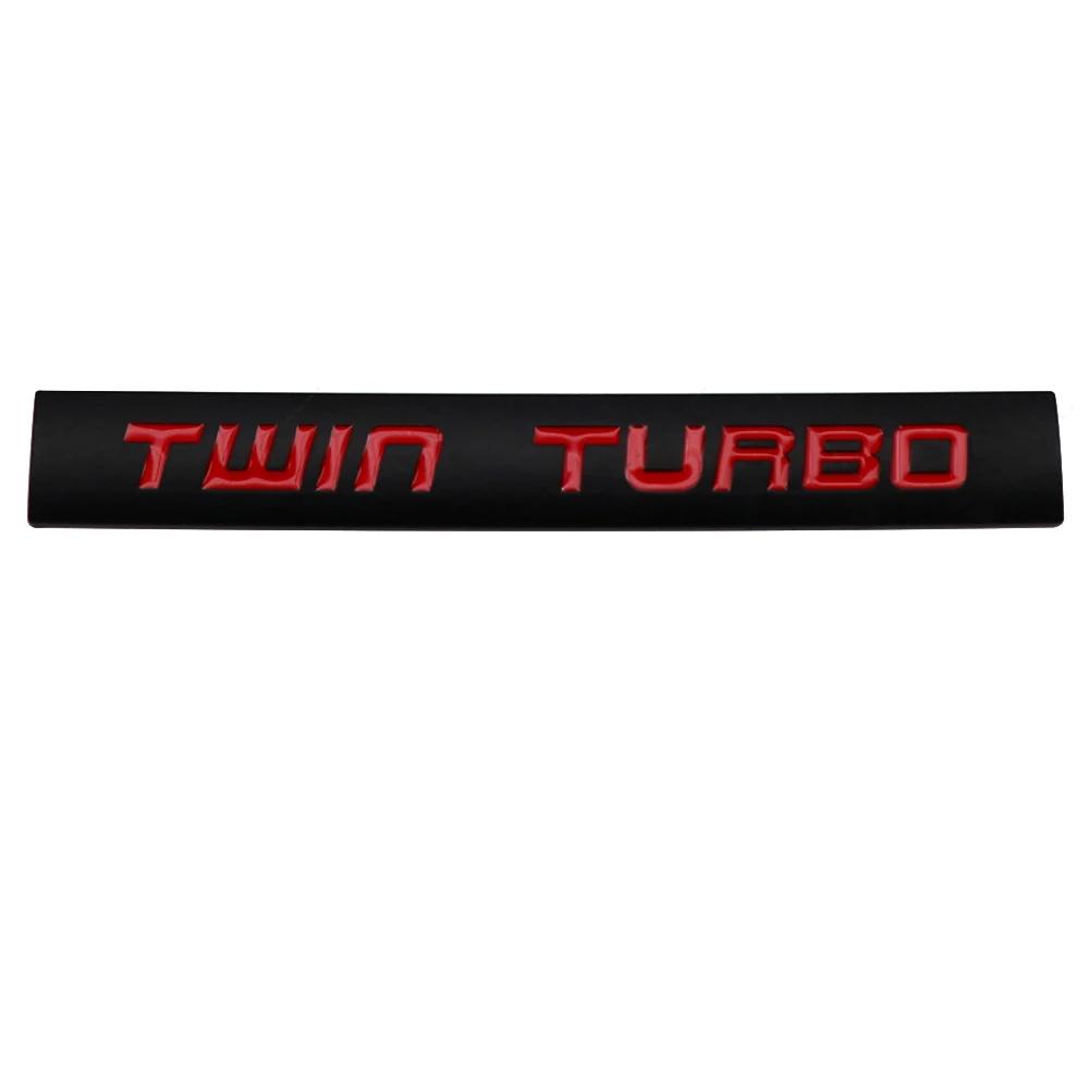 1Pc Metal TWIN TURBO Car Whole Body Side Emblem Rear Trunk Sticker for TWIN TURBO GT Transit Fiesta Focus Explorer Mondeo Kuga Decoration