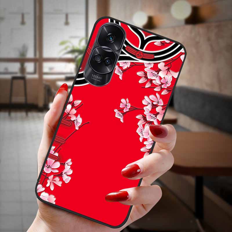 Чехол для Honor 90 Lite 5G 3D Цветочный Рельефный Тиснение Силиконовый Задний Чехол Для Honor 90 Чехол Honor90 Pro 90Pro 90Lite Мягкий Защитный