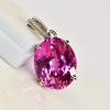 Natural Pink Sapphire Pendant 30 Ct Oval 925 Sterling Silver CERTIFIED For Gift My.pd-20-k