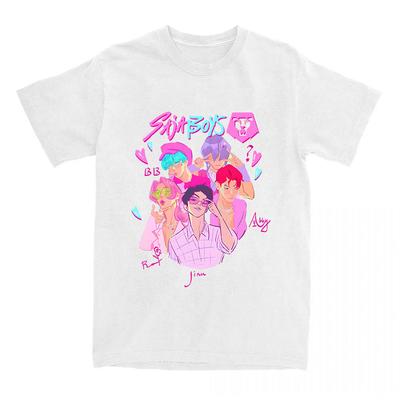 Saja Boys Футболка Comfort Colors KPop Охотники на демонов Принт Футболка Летняя Хлопковая Футболка с Коротким Рукавом Мода Женская Мужская Одежда