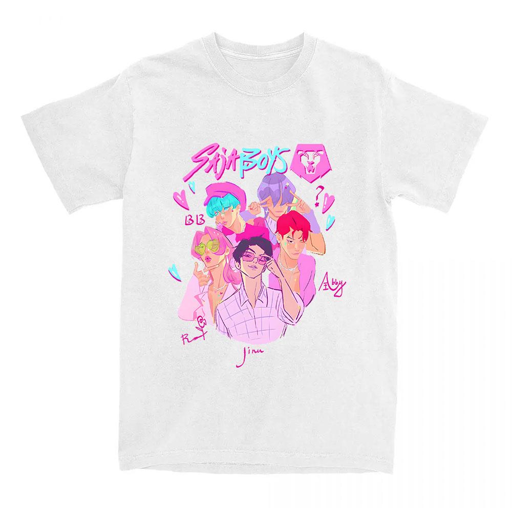 Saja Boys Comfort Colors T-Shirt KPop Demon Hunters Print T Shirt Summer Short Sleeve Cotton T Shirt Fashion Women Men Clothing