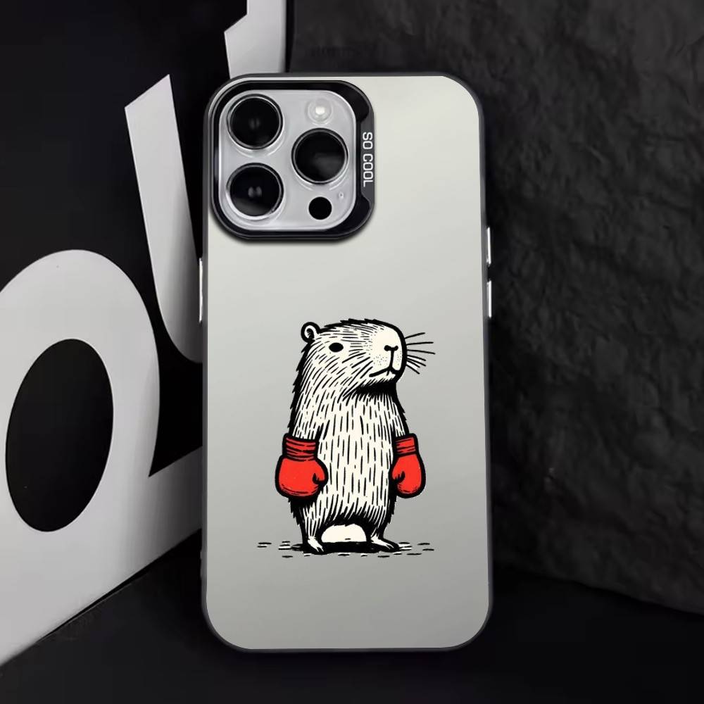 Animal boxer Phone Case For iPhone 17,16,15,14,13,12,11 Plus,Pro Max,XS,Colorful Silver Black Cover