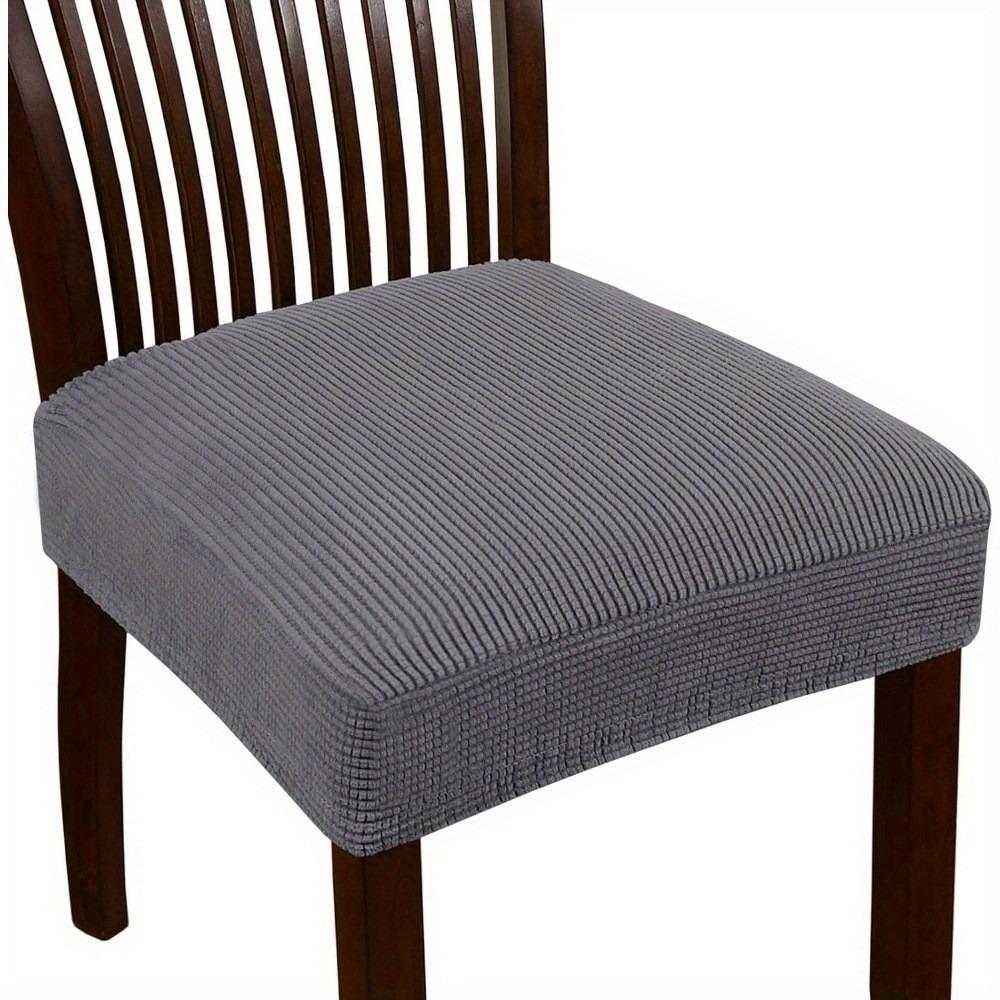 2 Piece Washable Jacquard Chair Seat Cover Anti-Dust Elastic Dining Chair Seat Slipcover Breathable Removable