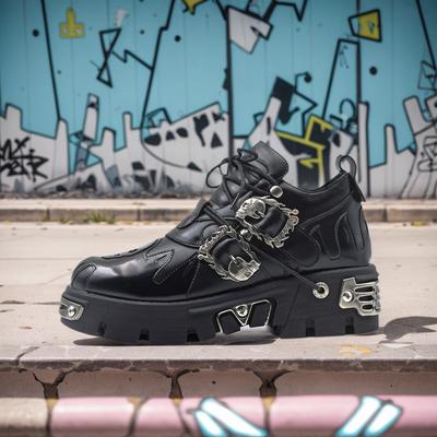 Мужские и женские винтажные рок-парные туфли, новые темные панковские кожаные ретро-ботинки, металлический нишевый дизайн, унисекс, туфли на одной платформе