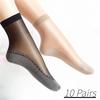 10 пар женских хлопковых носков против скольжения, летние тонкие эластичные носки