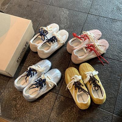 Коровья кожа 5 см увеличение внутренней высоты ретро шнурки мандаринки сетка универсальные женские повседневные спортивные туфли