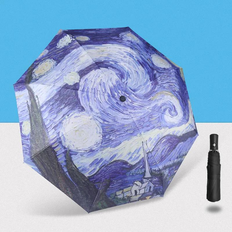 Складной ручной зонт всепогодный зонт мужской женский ветрозащитный устойчивый к ультрафиолетовому излучению пляжный зонт для девушек складной зонт