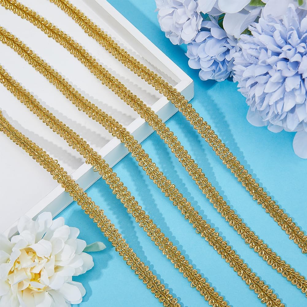GORGECRAFT 25 ярдов Металлическое кружево Отделка Вышитая Золотая Плетеная Тесьма Сороконожка Кромка Лента Аппликация Гимп Тканая Кромка Отделка для Шитья Рождество Дом