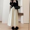 Бюст Юбка Женская Осень и Зима Новая Тонкая Высококачественная Юбка-бутон Миди и Длинная Юбка