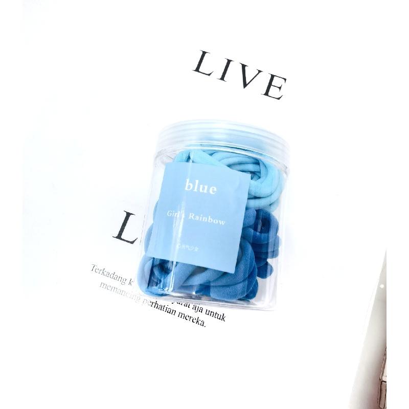 50-piece set of Korean-style gradient color seamless hair ties, colorful high-elasticity towel hair bands, 2 boxes